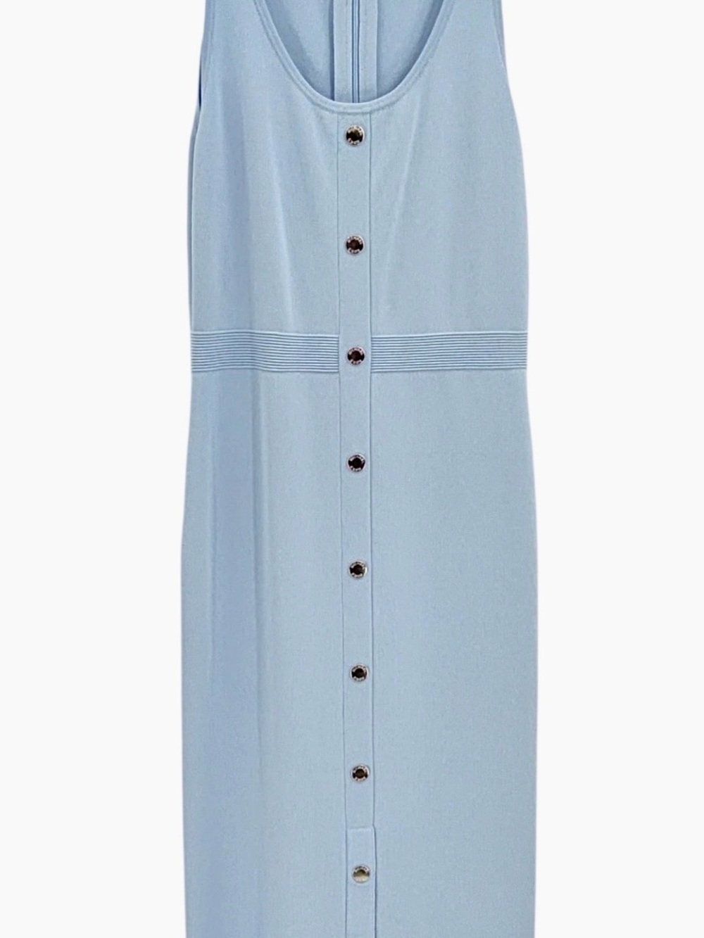 Michael Michael Kors Ribbed Button‑Front Knit Dress XL Blue | NWT